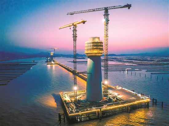 黃茅海跨海通道橋梁主塔 黃茅??绾Mǖ罉蛄褐魉?jpg